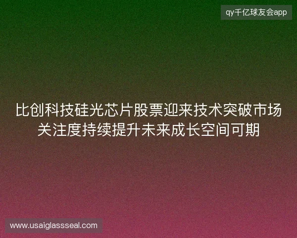 比创科技硅光芯片股票迎来技术突破市场关注度持续提升未来成长空间可期 比创科技硅光芯片股票迎来技术突破市场关注度持续提升未来成长空间可期